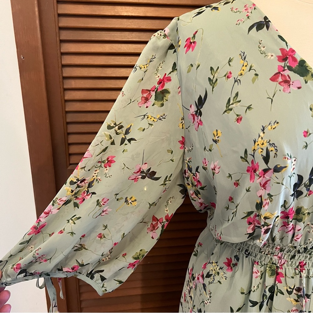 Taylor Dresses green floral chiffon dress 22W plus size NWT - Picture 4 of 15